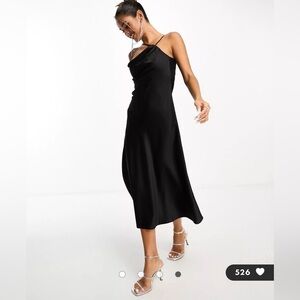 Anaya With Love Bridesmaid One Shoulder Cami Midi Dress in Black Size 12
